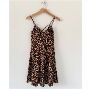 🦋 3/$15 A.BYER FIT AND FLARE LEOPARD DRESS
